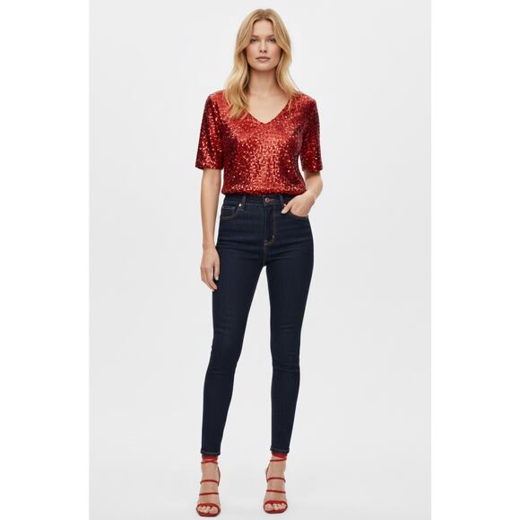 Everlane The Way High Skinny Jeans Dark Wash High Rise Stretch Denim Size 27 - Picture 11 of 12